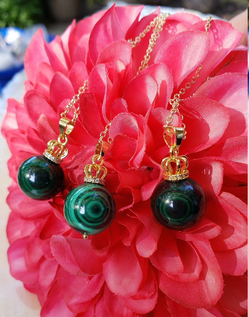 Malachite Sphere necklace